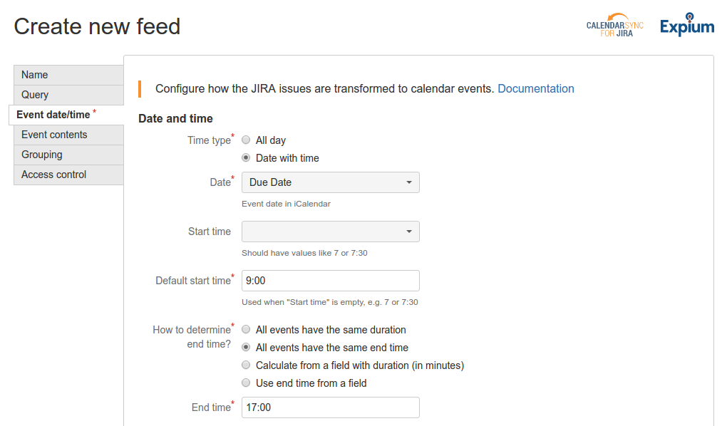 Creating new feed